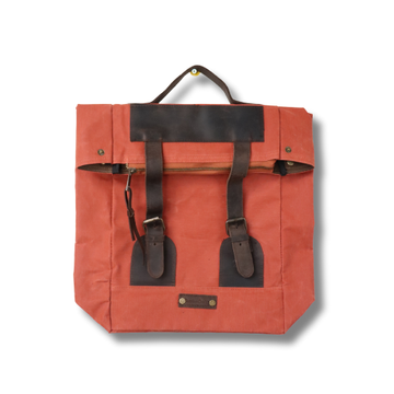 Kiremit Kanvas Deri Tokalı Sırt Çantası – Modern Retro