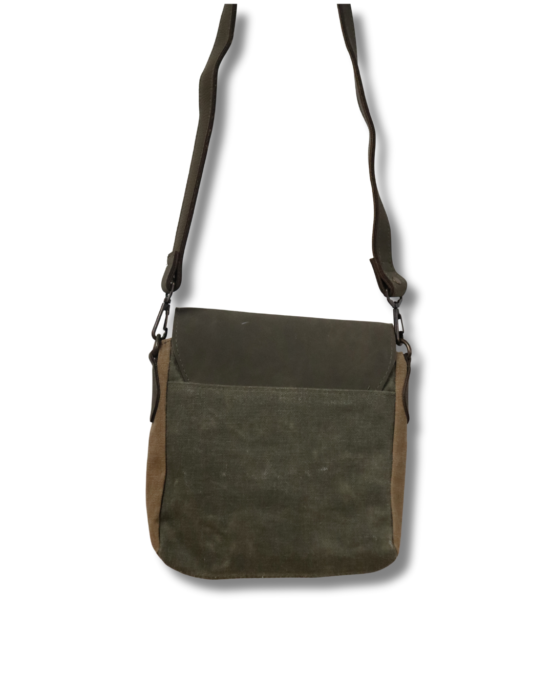 Vintage Haki Kanvas Postacı Çanta