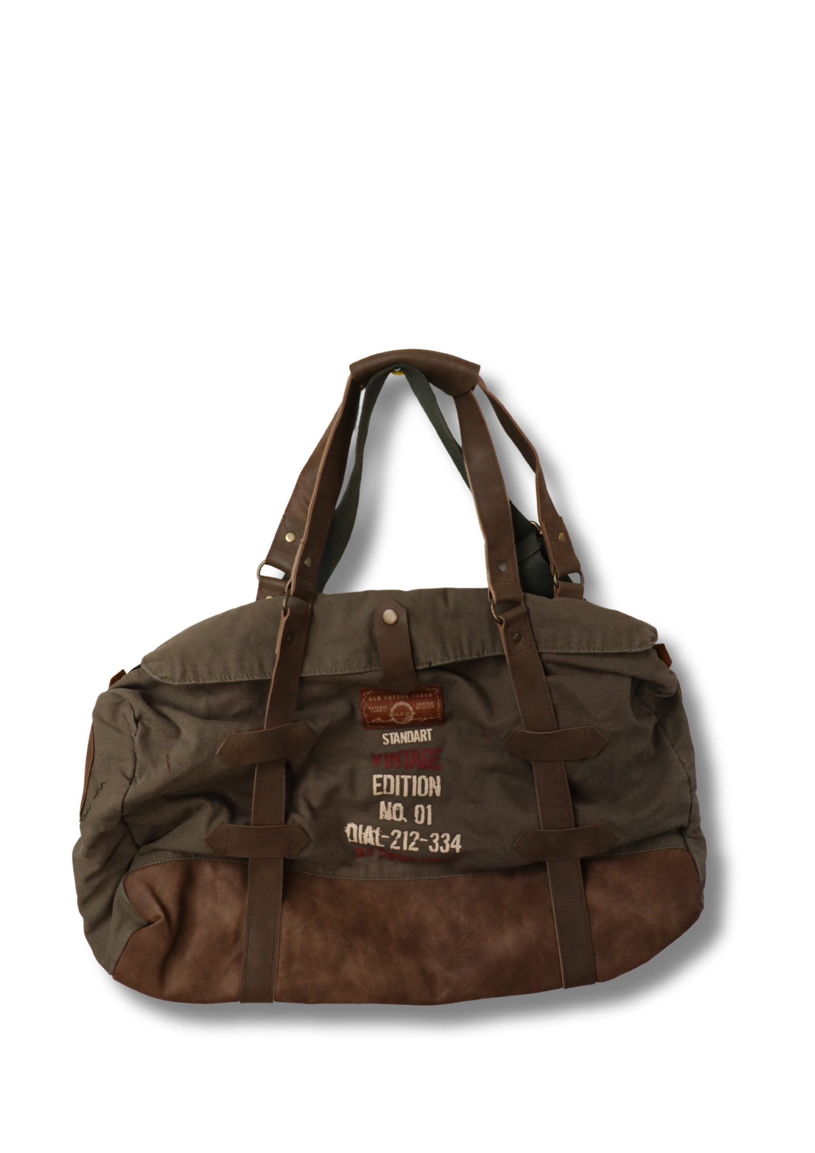 Kahverengi-Keten Kombin Seyahat Çantası – Retro Tarz