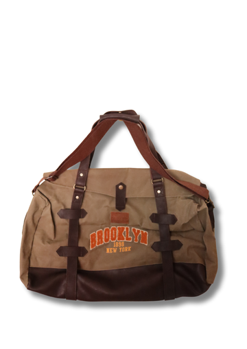 Brooklyn 1898 Retro Hafta Sonu Çantası – Bej & Kahverengi