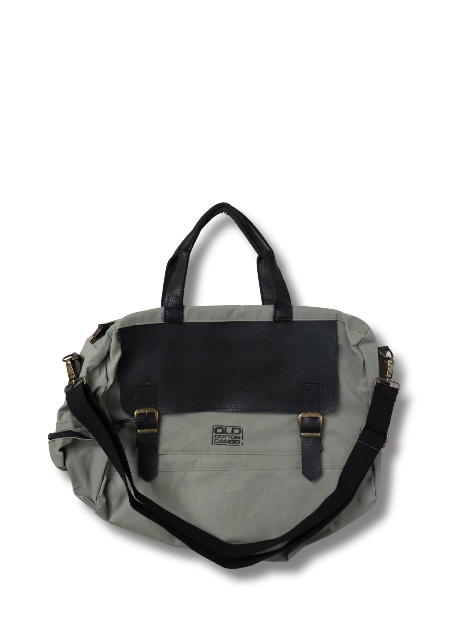 Gri - Deri Kapaklı Seyahat Çantası – Casual Weekend Bag