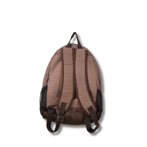 Kahverengi Vintage Baskılı Sırt Çantası – Günlük Kullanım