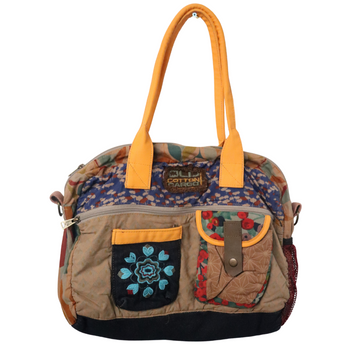 Renkli Patchwork Omuz Çantası – Çiçek Desenli & El İşi Detaylı