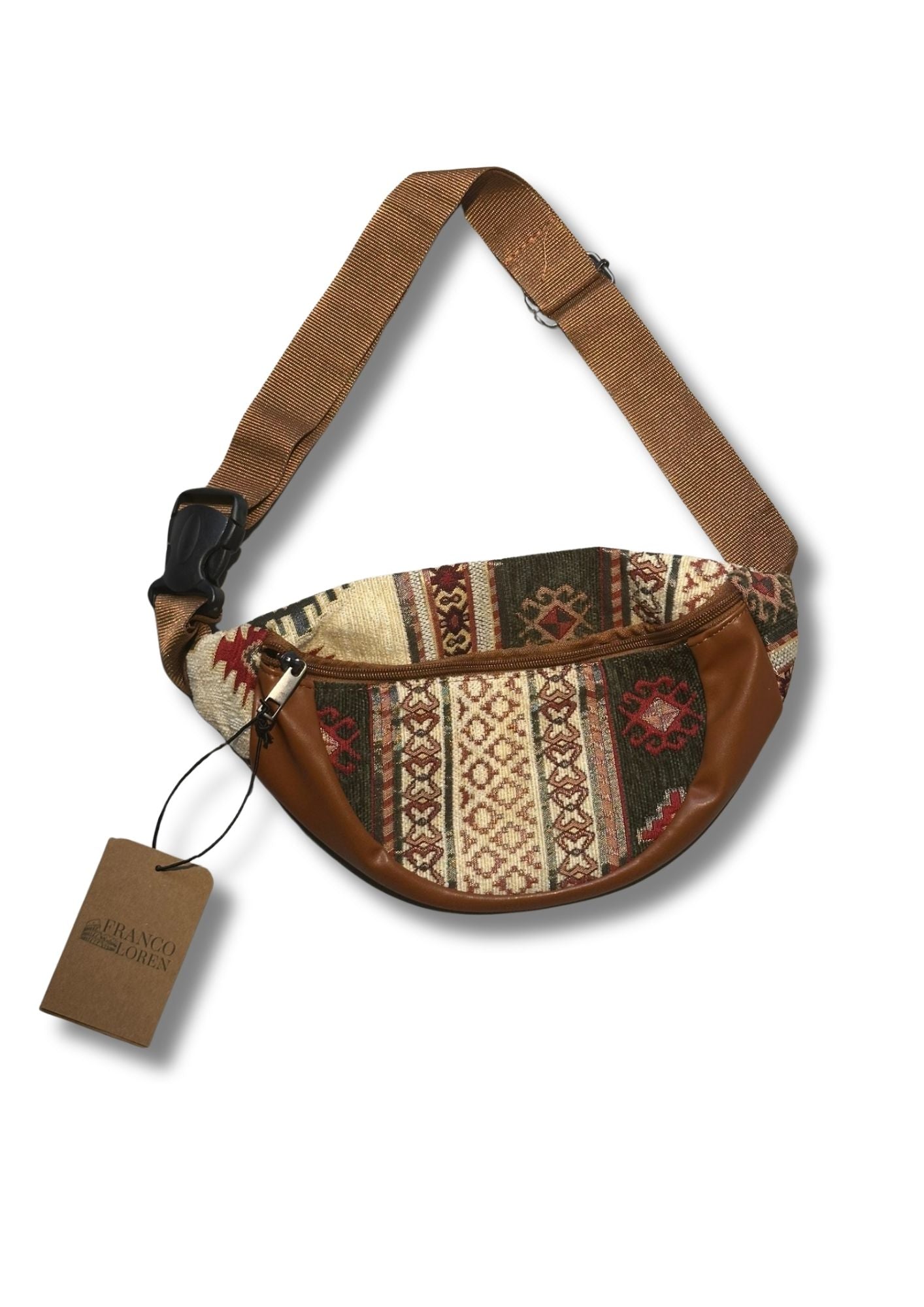 Halı Motifli Bel Çantası