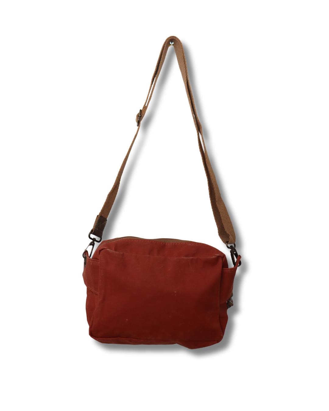 Kiremit Rengi Kanvas Çapraz Çanta