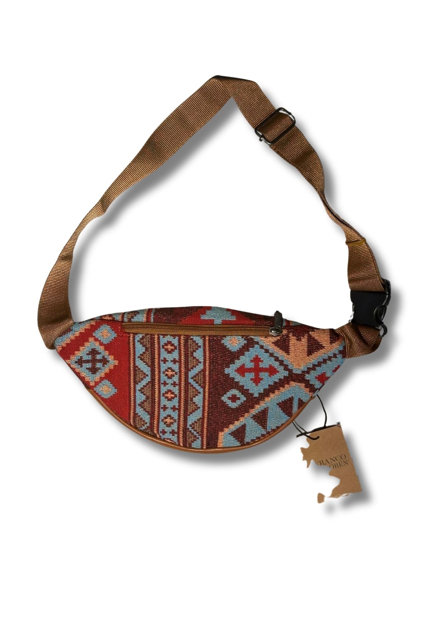 Halı Motifli Bel Çantası