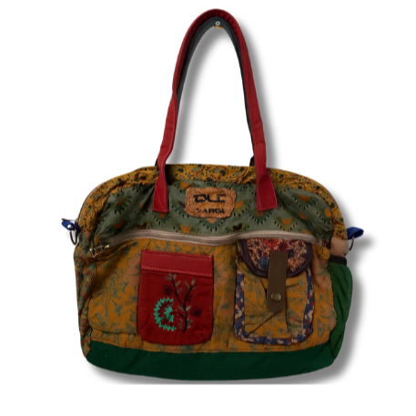 Bohem Tarz Patchwork Omuz Çantası – Etnik Desenli