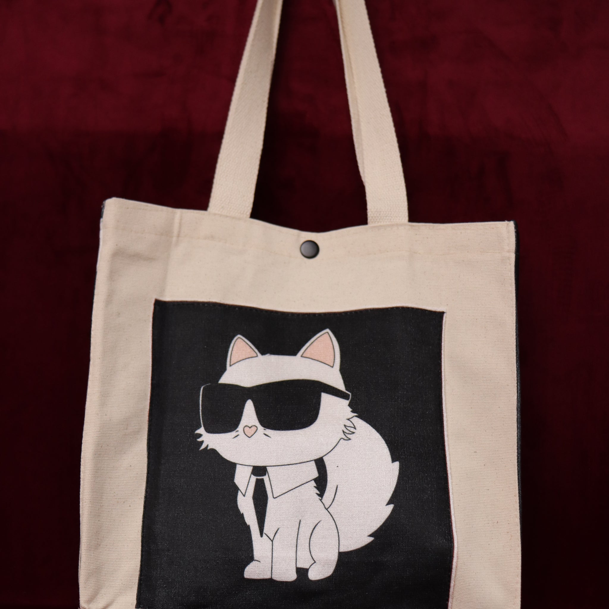 Kedi Motifli Canvas Çanta