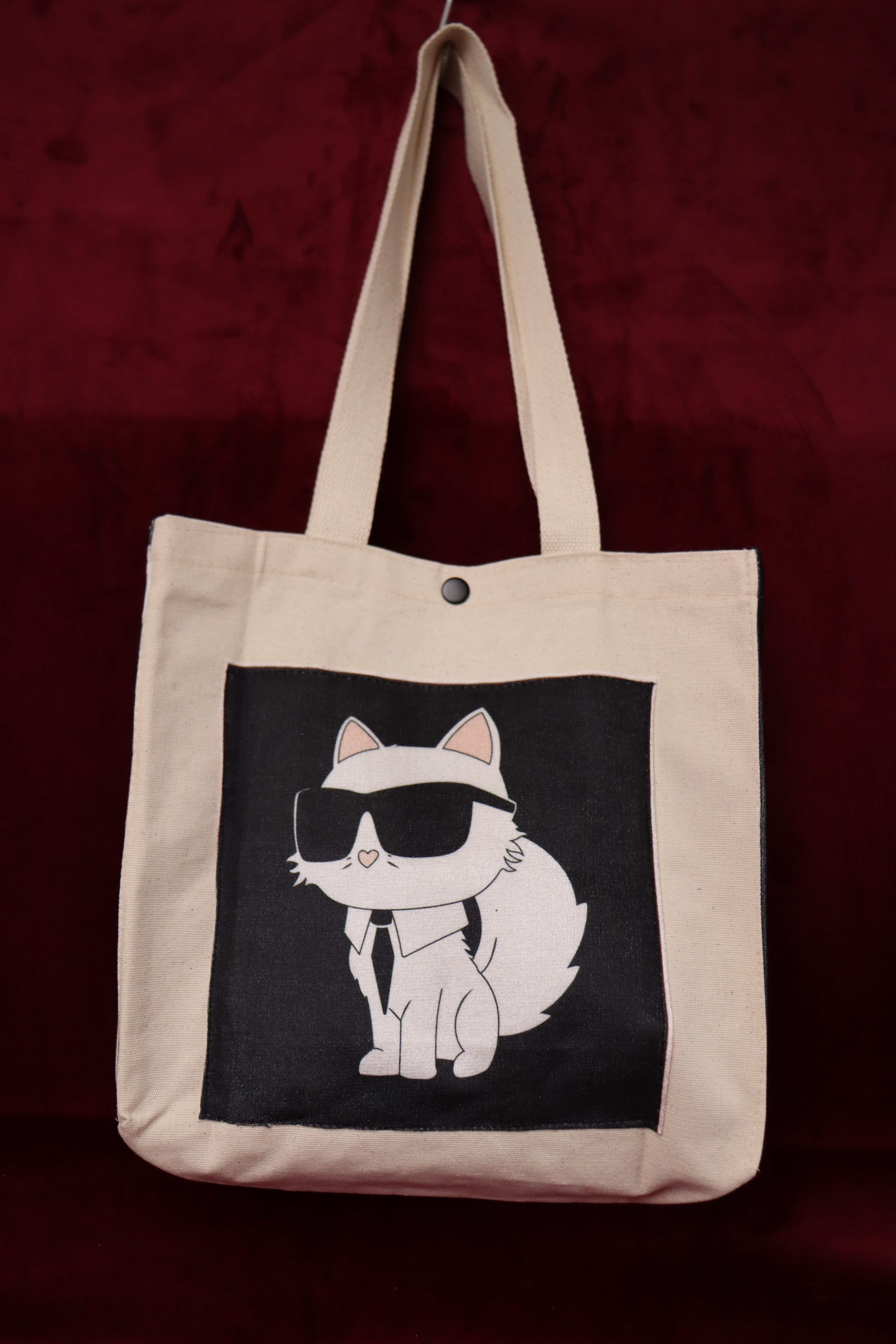 Kedi Motifli Canvas Çanta