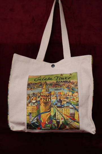 Galata Kulesi Canvas Çanta