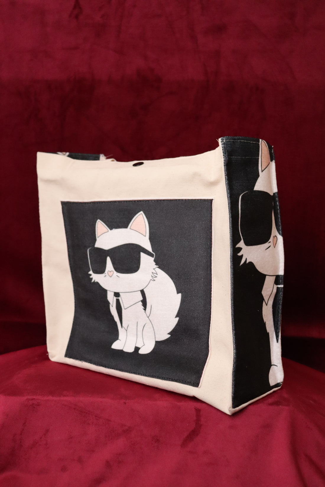 Kedi Motifli Canvas Çanta