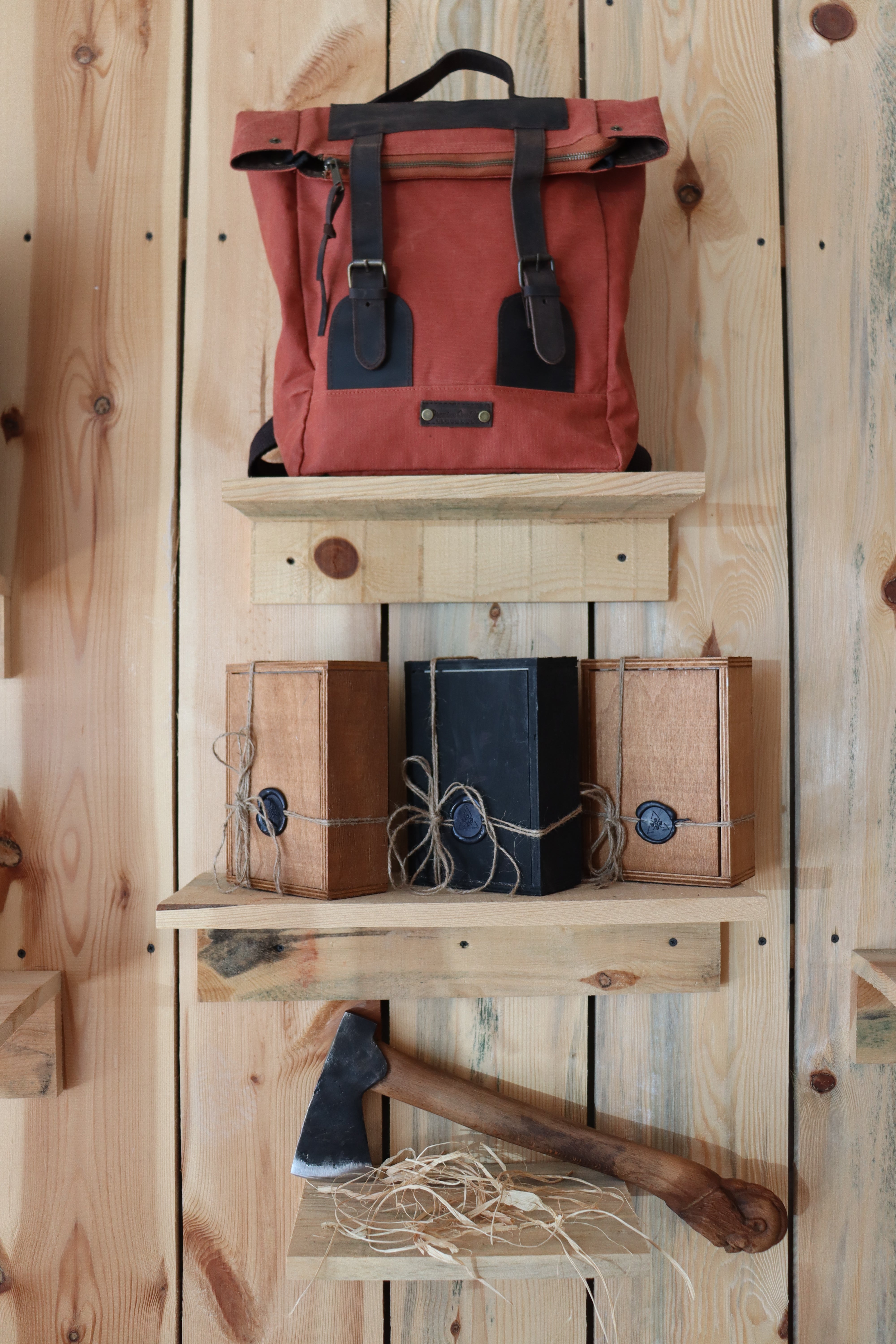 Kiremit Kanvas Deri Tokalı Sırt Çantası – Modern Retro