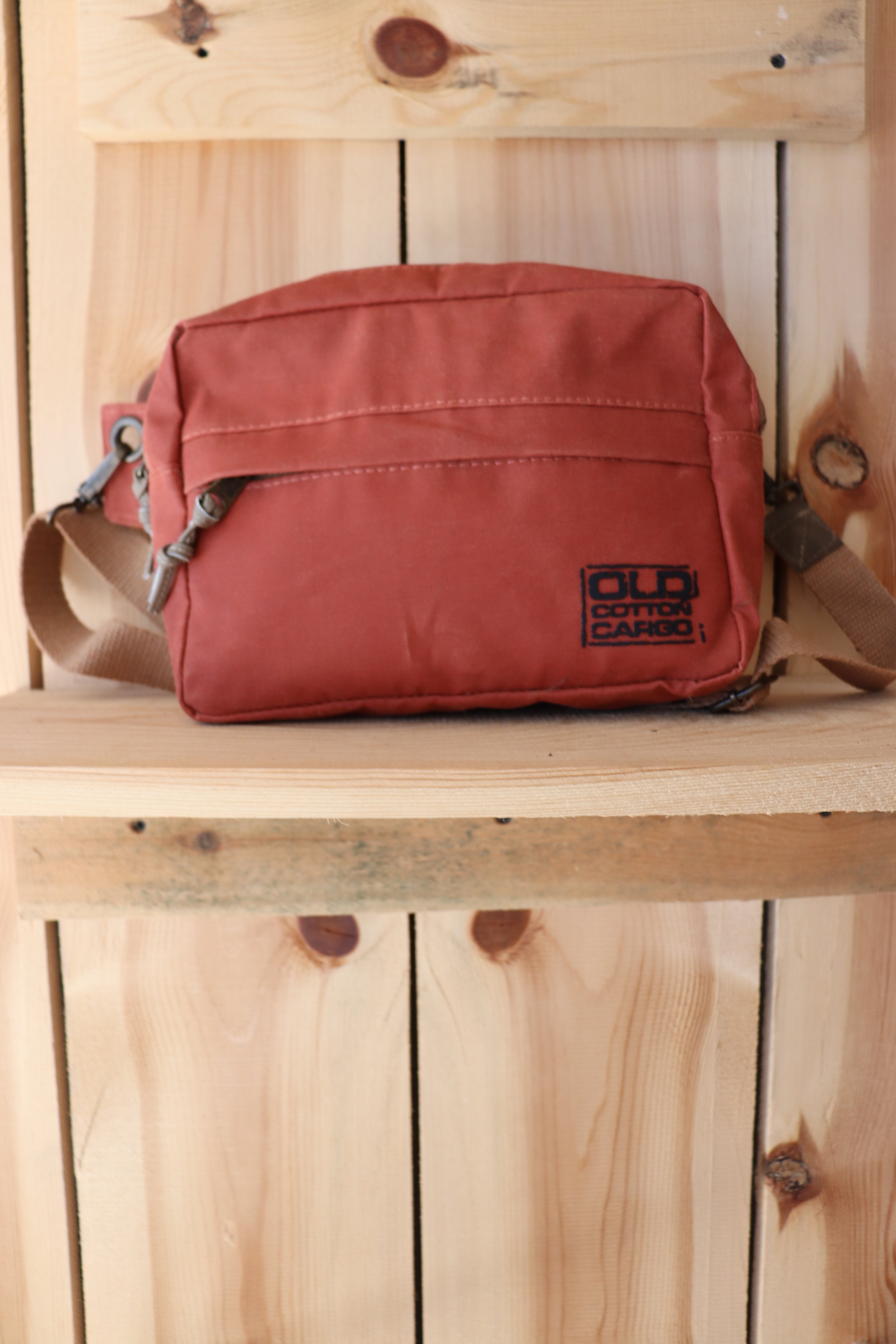 Kiremit Rengi Kanvas Çapraz Çanta